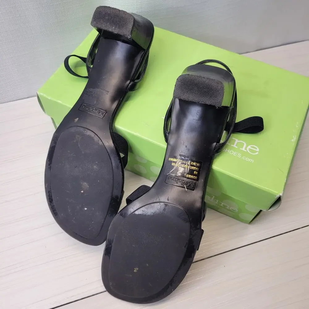 Madeline Stuart Scrabble Black Strappy Heeled Sandals, 9